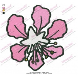 Pink Flower Embroidery Design 06